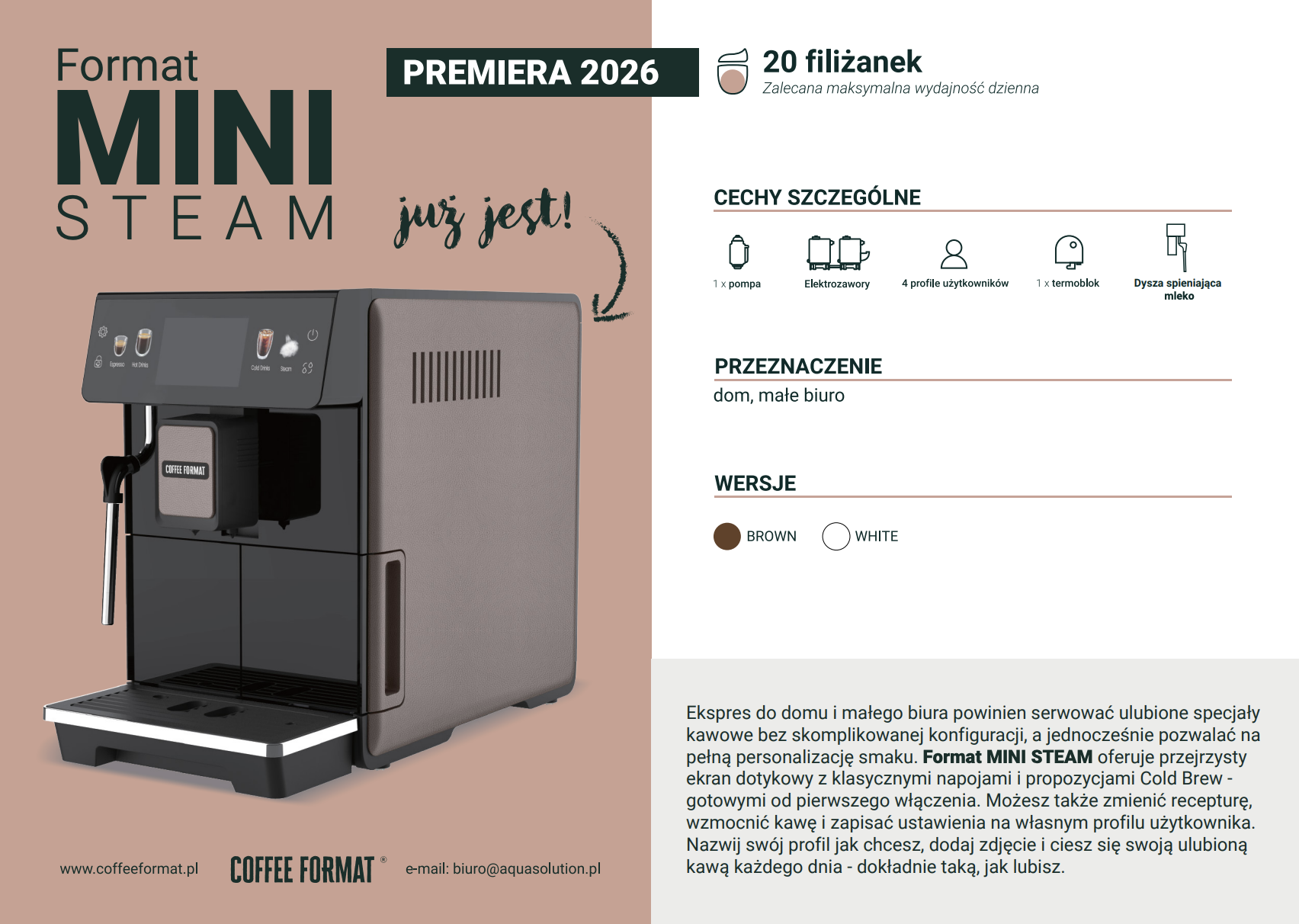 COFFEE FORMAT MINI STEAM - obrazek 2