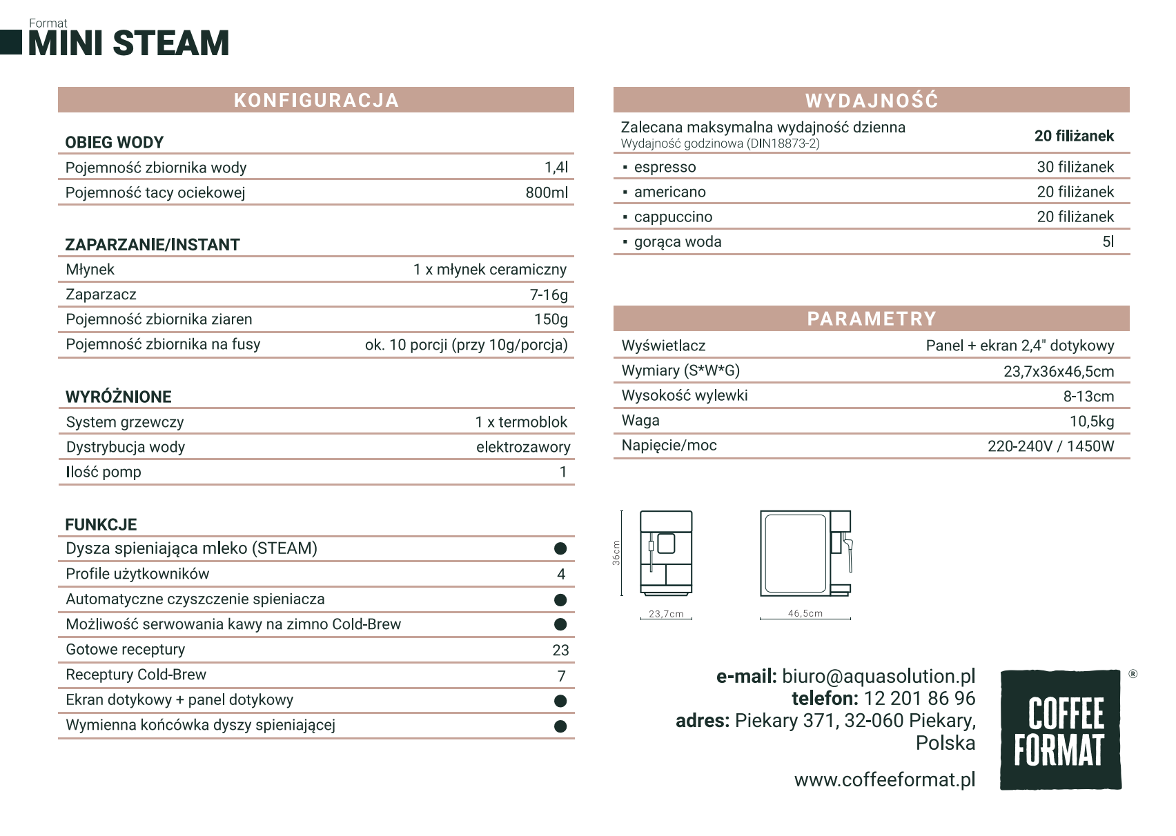 COFFEE FORMAT MINI STEAM - obrazek 3